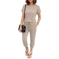 thumbnail image 2 of Guluxicc Jumpsuits for Women Dressy Summer Romper Ribbed Knit Casual Travel Outfits Trendy Vacation Beach Clothes, 2 of 4