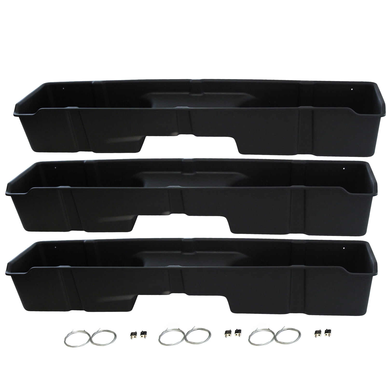 Red Hound Auto 3 Under Seat Storage Boxes Compatible with Chevrolet GMC