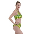 thumbnail image 4 of Daiia Watercolor Kiwi Fruits Summer printed 2 piece Swimsuit Bikinis for Women High Waisted Racerback Bathing Suits Summer Tummy Control Scoop Neck Swimwear-XX-Large, 4 of 8