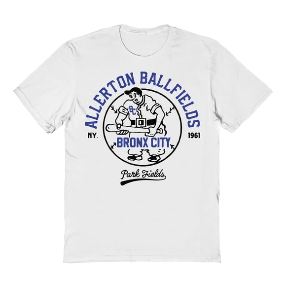 Park Fields Allerton Ballfields Bronx City NY1961 Graphic White Men's Cotton T-Shirt