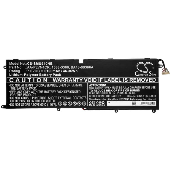 6100mAh AA-PLVN4CR BA43-00366A 1588-3366 Battery for Samsung Ultrabook 940X3G