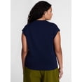 thumbnail image 3 of Terra & Sky Women's Plus Ribbed Sleeveless V Neck Sweater Top, Sizes 0X-5X, 3 of 5