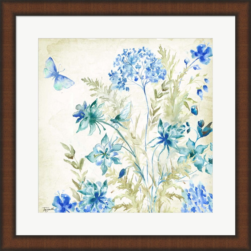 Wildflowers and Butterflies Square II by Tre Sorelle Studios, Framed Wall Art, 19.75W x 19.75H
