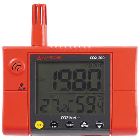 AMPROBE CO2-200 Carbon Dioxide Meter,380 to 2000