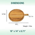 thumbnail image 4 of EcoDecors 18" x 14" Round FSC Teak Cutting Board with Handle  Juice Groove, 4 of 7