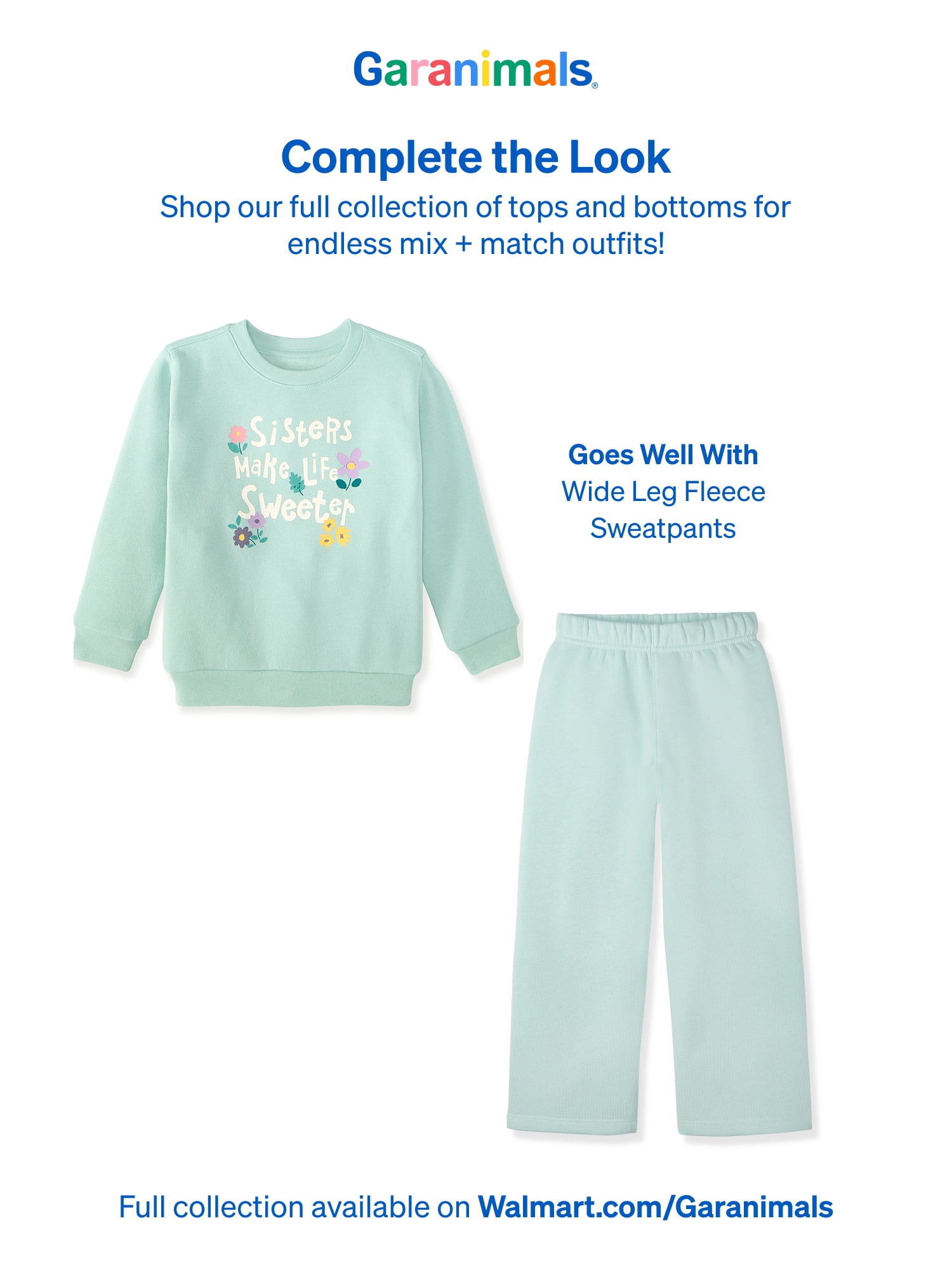 Garanimals Baby & Toddler Girl Fleece Crewneck Sweatshirt, Sizes 0-6T