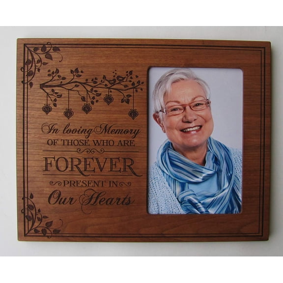 Wooden Memorial 8x10 Picture Frame holds 4x6 photo In Loving Memory