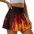 thumbnail image 3 of Xoenoiee Fire Flame Print Women's Golf Skirts Skorts High Waisted Tennis Skirt Pleated Athletic Skorts Workout Casual Skorts with Short for Woman, XL, 3 of 6