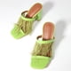 thumbnail image 5 of Sandalias de mujer Chunky Tacón alto Pluma Sexy Verano Zapatillas Casual Fluorescente Zapatos verdes Wmkox8yii  ytu1839, 5 of 9