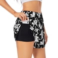 thumbnail image 2 of Haiem Lilies Flowers Women's 2 in 1 Running Shorts - Lightweight Athletic Workout Gym Yoga Breathable Sports Shorts Liner with Phone Pockets-Small, 2 of 9