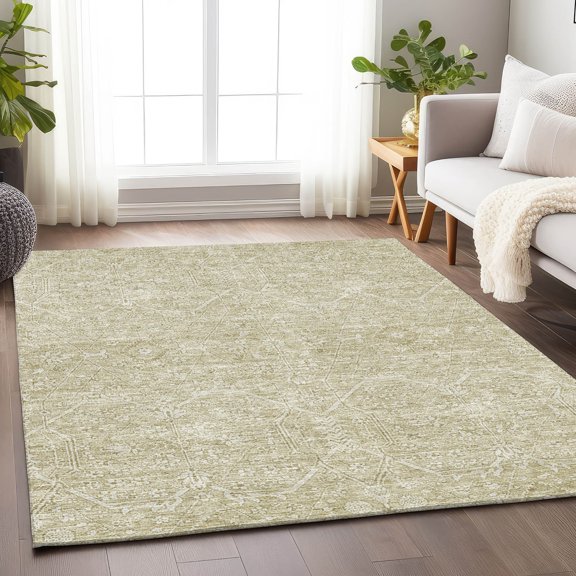Addison Rugs Machine Washable Indoor/ Outdoor Traditional Boho Chantille Rug 10' x 14' - Beige