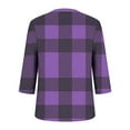 thumbnail image 5 of Plus Size Women's Casual Printed 3/4 Sleeve V-Neck Blouse Shirt Top Fashionable and Comfortable Loose Fit Tunic for Women | CSEONE,Dark Blue XL, 5 of 9