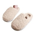 thumbnail image 3 of enyan Womans Slippers Slipper for Women Slipper Socks Fuzzy House Shoes Rubber Sole Slip On Soft-Lightweight Non Slip Indoor/Outdoor Beige Size 7.5-8, 3 of 6