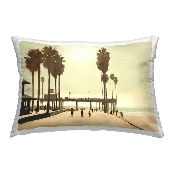 Stupell Industries Looming Palms Beach Decorative Printed Throw Pillow Design by Noah Bay.