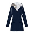 thumbnail image 1 of WRKEKC Women's Lightweight Waterproof Rain Jacket Hooded Windproof Outdoor Coat with Pockets Solid Color, 1 of 5