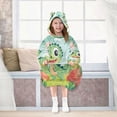 thumbnail image 7 of Wearable Blanket with Sleeves and Pocket Oversized Hooded Sweatshirt 3-14 YR Cute Cartoon Dinosaur M, 7 of 7
