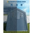 thumbnail image 6 of Outdoor Storage Shed, Portable Carport with Roll-up Ventilated Zipper Door and Windows, Heavy Duty Waterproof Tarp, Storage Sheds for Motorcycle, Bike, Firewood, Garden Tools, 6 of 7