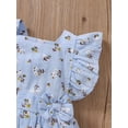 thumbnail image 5 of Blotona Baby Girl Romper Dress Cotton Linen Floral Sleeveless Ruffles Bodysuit Playsuit, 5 of 9