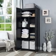 thumbnail image 4 of Hopkins 30 Inch Tall Storage Cabinet in Black with 7 Shelves for Bedroom Closet Organization and Home Storage Solutions, 4 of 9