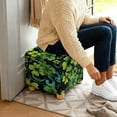 thumbnail image 5 of SCRAWLGOD St. Patrick's Day Four Leaf Clover Print Black Green Ottoman Cover Square Stretch Ottoman Slipcovers Soft Storage Foot Rest Cover with Elastic Bottom Footrest Stool Covers Protector, 5 of 7
