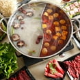 thumbnail image 3 of Olla caliente de acero inoxidable, olla grande para sopa, olla para vegetales, olla para fideos con 2 compartimentos, utensilios de cocina Los 32cm Soledad Olla de acero inoxidable, 3 of 6
