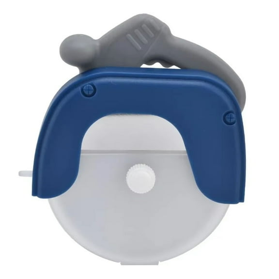 Ergonomic Stainless Steel Pizza Cutter Wheel - Round Design with Protective Cover, Rubberized Grip, Dishwasher Safe