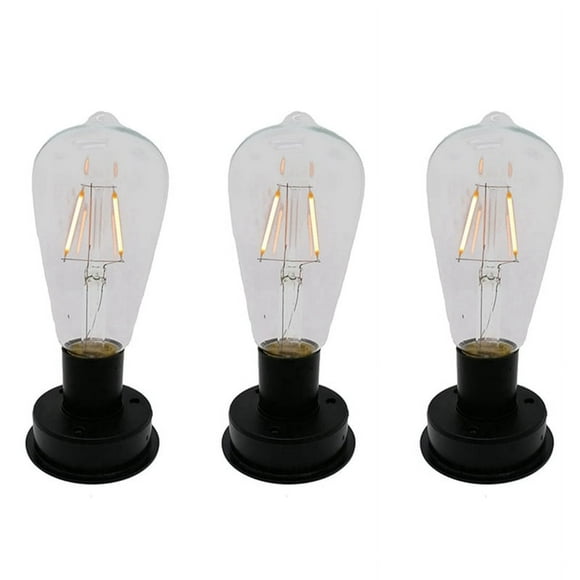 3Pc Solar LED Tungsten Filament Bulb Lamp 2800K Automatic Light Sensors Fence Night Lights for Garden Lamp(7cm)