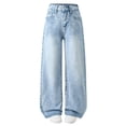 thumbnail image 6 of JLMSPLWG Wide&nbsp;Leg&nbsp;Jeans&nbsp;for&nbsp;Girls Baggy Denim Jeans Girl Daily Wear Bootcut Jean Teen Girls Cute High Waist Solid Color Pants with Pockets Girl's Clothes, 6 of 8