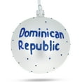 thumbnail image 2 of Flag of Dominican Republic Glass Ball Christmas Ornament 4 Inches, 2 of 3