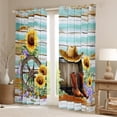 thumbnail image 2 of Castle Fairy Western Cowboy Cowgirl Blackout Curtains Set of 2 (52x84 Each) for Children Teens Adults,Chic Floral Sunflowers Window Curtains,Vintage Lodge Cabin Curtains and Drapes, 2 of 6