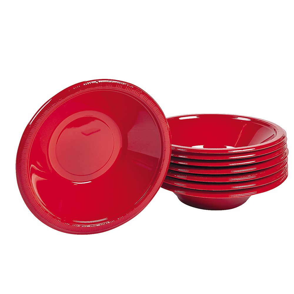 Classic Red 12Oz Plastic Bowls (20Pc) Party Supplies 20 Pieces