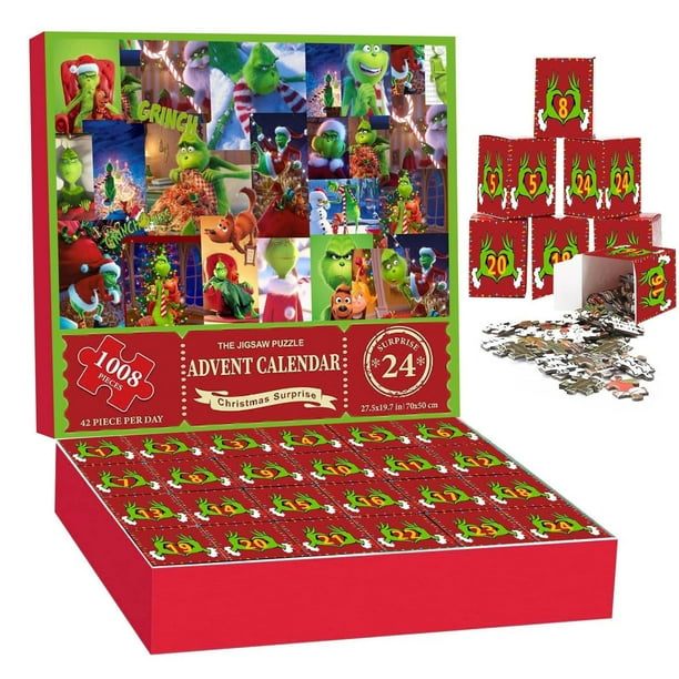 Christmas Decorations Clearance!! Christmas Advent Calendar Puzzle 1008 Pieces, Christmas Countdown Puzzle Toy, Kids Christmas Gift Birthday Gift
