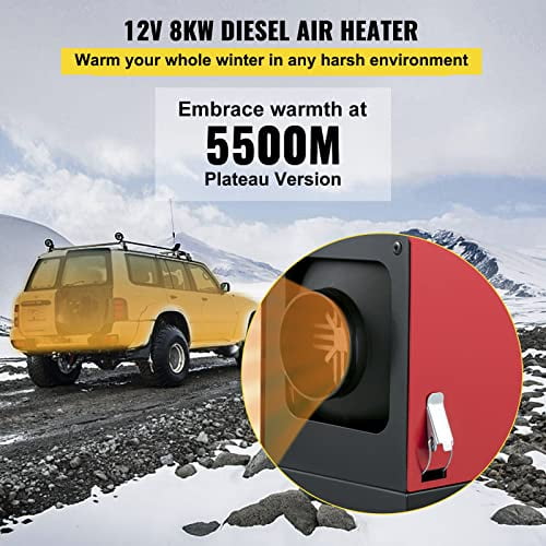 VEVOR 8KW Diesel Air Heater Muffler Diesel Heater 12V 8000W Diesel Parking  Heater Remote Control Remote Control with LCD Switch for Car Bus Trucks  Motor-Home and Boats 