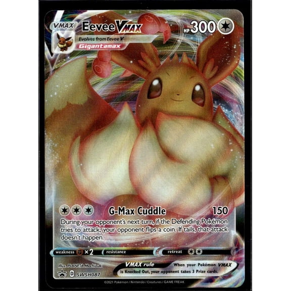 Collectible 2021 Sword & Shield Eevee VMAX SWSH087 Black Star Promo FA Holo English Card