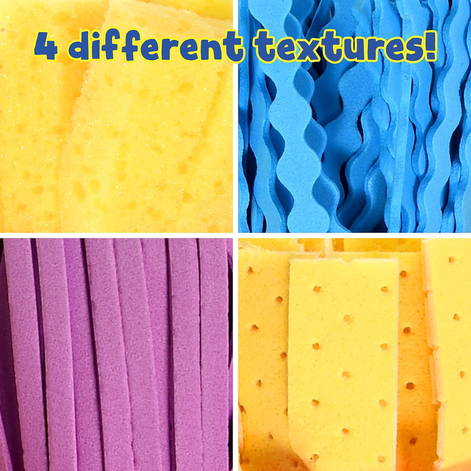 2 Set extured Art Tools - Set of 4 - Jumbo Paint Brushes for Toddlers and Kids - DIY Patterns and Effects, Plastic, Multicolor