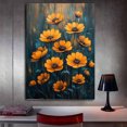 thumbnail image 3 of Mudket Orange Yellow Daisy Flower Canvas Wall Art, Abstract Floral Wall Decor, Modern Botanical Pictures for Living Room Bedroom, Framed Ready to Hang - 12"L x 8"W, 3 of 10