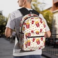 thumbnail image 6 of Honeii Popcorn Print School Backpack,Casual Lightweight Travel Rucksack Daypack,Backpacks for College High, 6 of 6