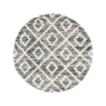 thumbnail image 3 of Unique Loom Hygge Shag Collection Area Rug - Diamond (5' Round Gray/Beige), 3 of 7