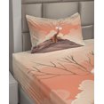 thumbnail image 2 of Ambesonne Landscape Fitted & Top Sheet Set with Sham, Lonely Tree on Cliff, Orange Brown, 2 of 4