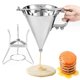 thumbnail image 1 of Stainless Steel Funnel Dispenser Octopus Balls Batter Baker Cooking Tool with Rack Cupcake Pancake Batter Maker Kitchen Tools, 1 of 5