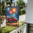 thumbnail image 5 of Welcome Summer Garden Flag Patriotic Fireworks Red Truck DoubleSided Yard Flag 12x18 Inch Independence Day Outdoor Decoration Holiday Festivities Seasonal Farmhouse Banner, 5 of 8