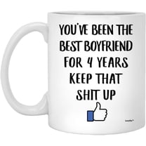4 Year Boyfriend Gifts For Anniversary For Him - 4th Yr Together Celebration Present For Men Christmas 2022 Gifts White Coffee Mug White 11oz
