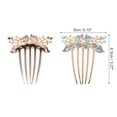 thumbnail image 2 of 1 Pc Women Two Flowers Hair Insert Comb for Straight Thick Wavy Curly Hair Blue Alloy Rhinestone, 2 of 3