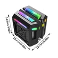 thumbnail image 3 of 4 Heat Pipe ARGB PWM Tower CPU Cooler, Black, 1600 RPM Quiet Fan for Desktop PC, 3 of 9