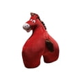 thumbnail image 4 of karymi Funny Horse Bum Pillow 3D Irregular Shaped Throw Pillow Soft Plush Peach Shaped Cushion Festive Design Cozy Holiday Decoration for Bedroom Living Room Sofa 15.75in Red Family Gifts, 4 of 7