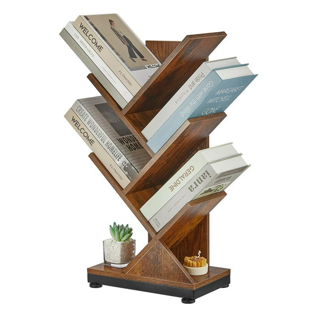 Librería Bookshelf Ruboka con 5 estantes en forma de árbol, 5 niveles