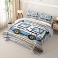 thumbnail image 3 of Catabedysis Cute Camping Bed Spread Queen,Heart Camper Print Queen Coverlet Set For Boys,Multicolor,3Pcs, 3 of 7