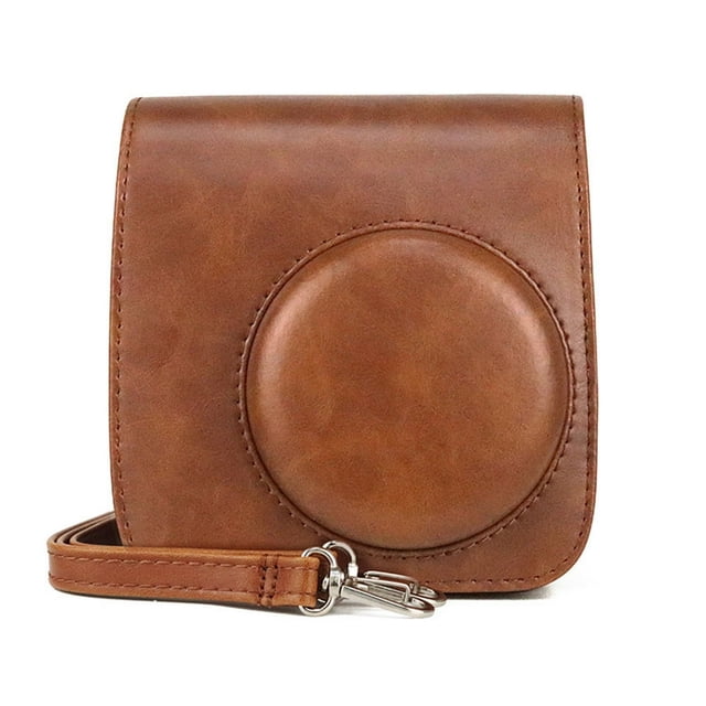 Storage Bag Dust-proof Shock-proof Waterproof Mini Camera Vintage Faux Leather Protective Pouch for Fujifilm-Instax Mini 7+