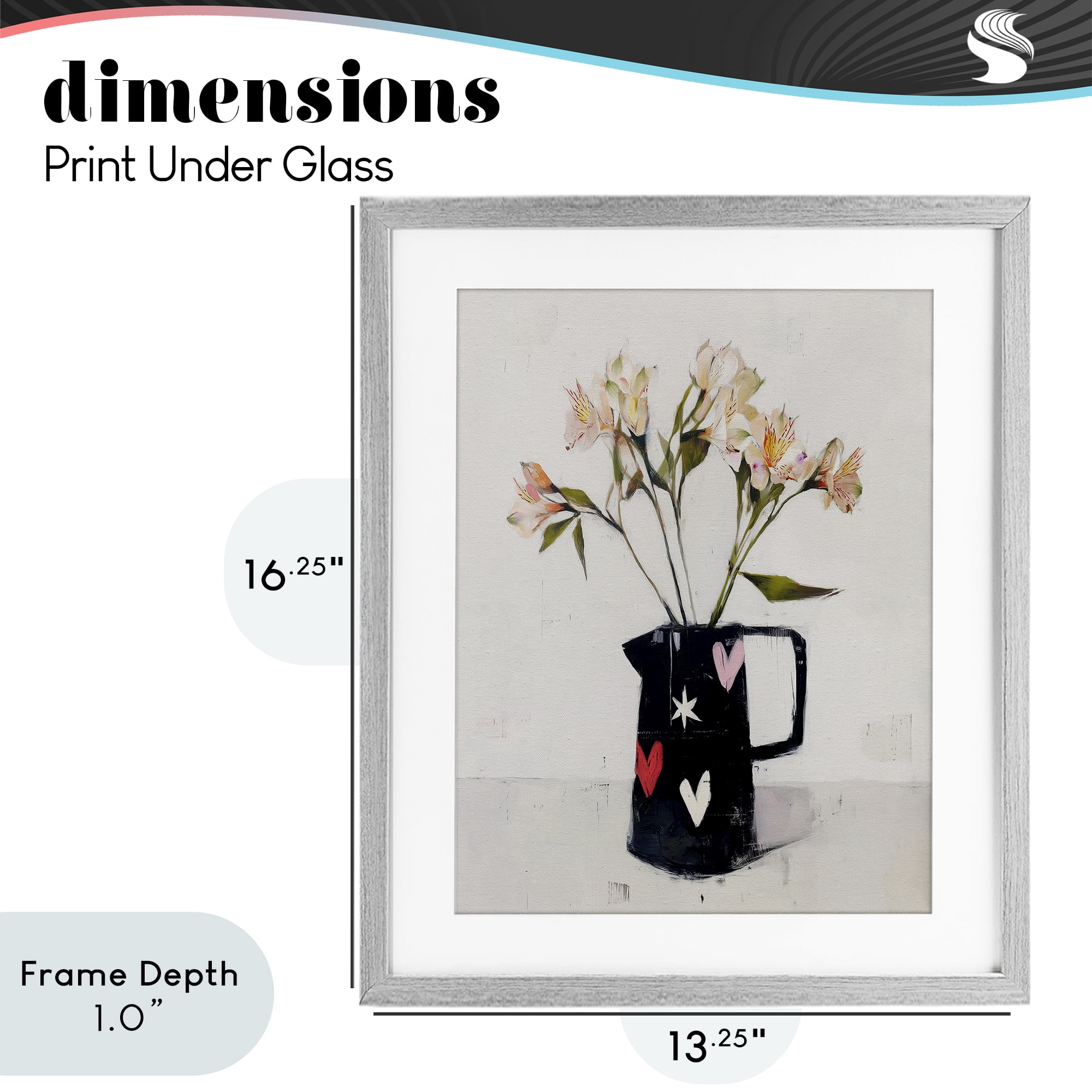 Stupell Industries Urban Mirage of Petals Gray Framed Print Under Glass, design by Svetlana Aleynikova