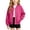 Hot Pink, variant on Bovxnpu Girls Sweatshirts Zip Up Hoodie Girls Athletic Jacket Fleece Lined Snap Button Sweatshirt Long Sleeve Outerwear With Pockets Kids Tops